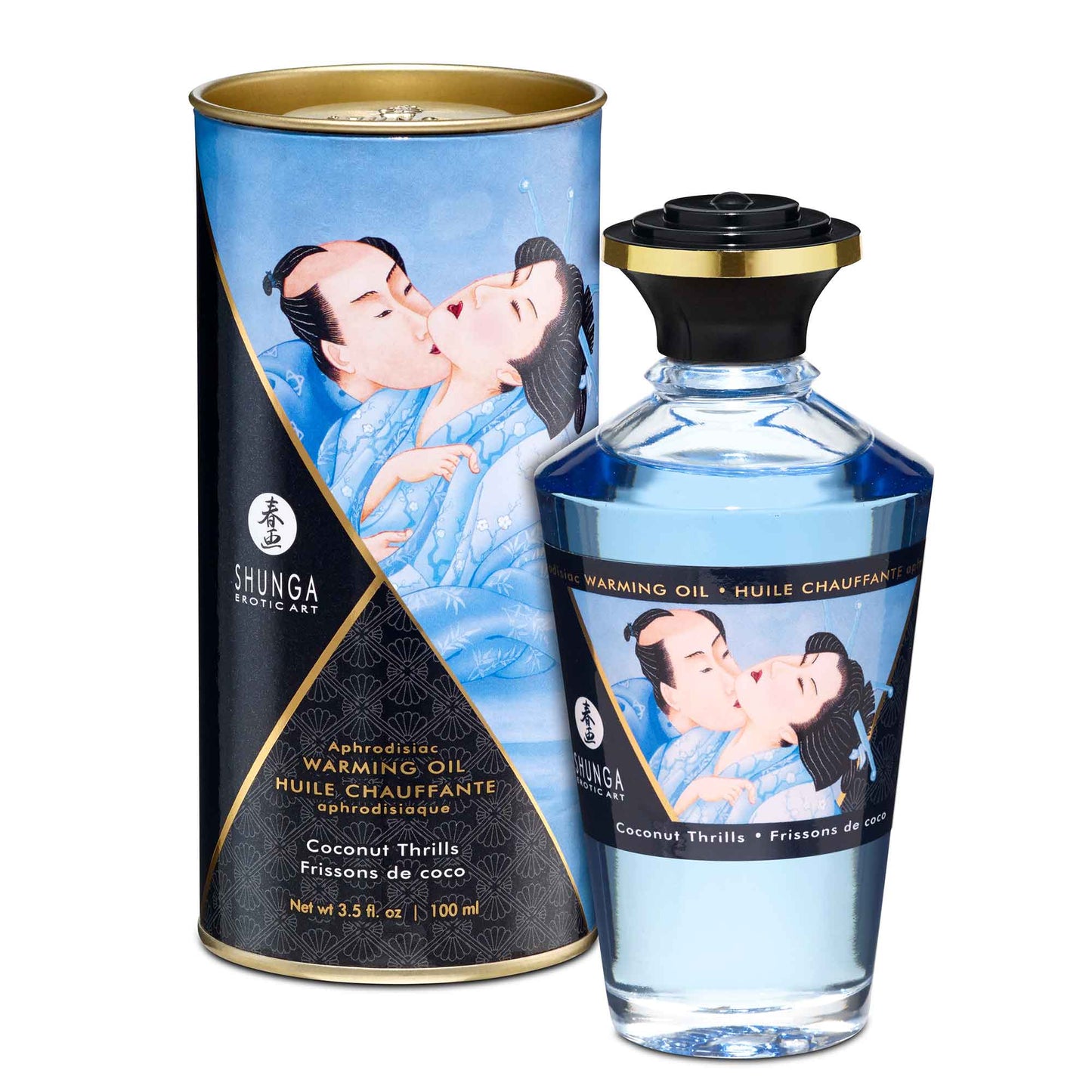 Huile de massage érotiques Shunga - Chauffantes et Aromatisées