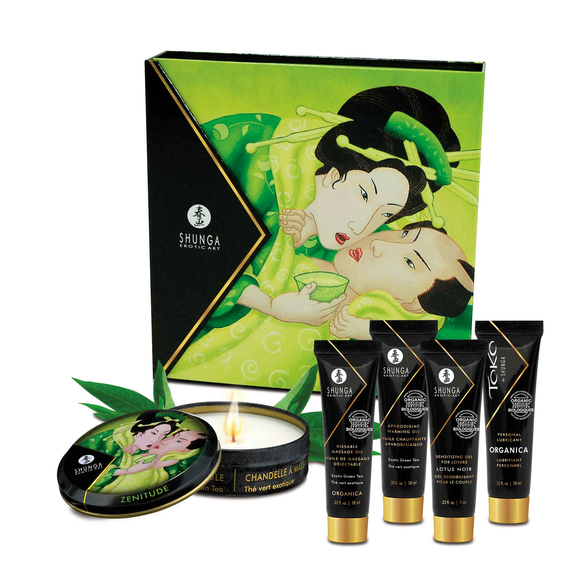 Coffret Erotique Shunga - Ensemble secret geisha organica thé vert