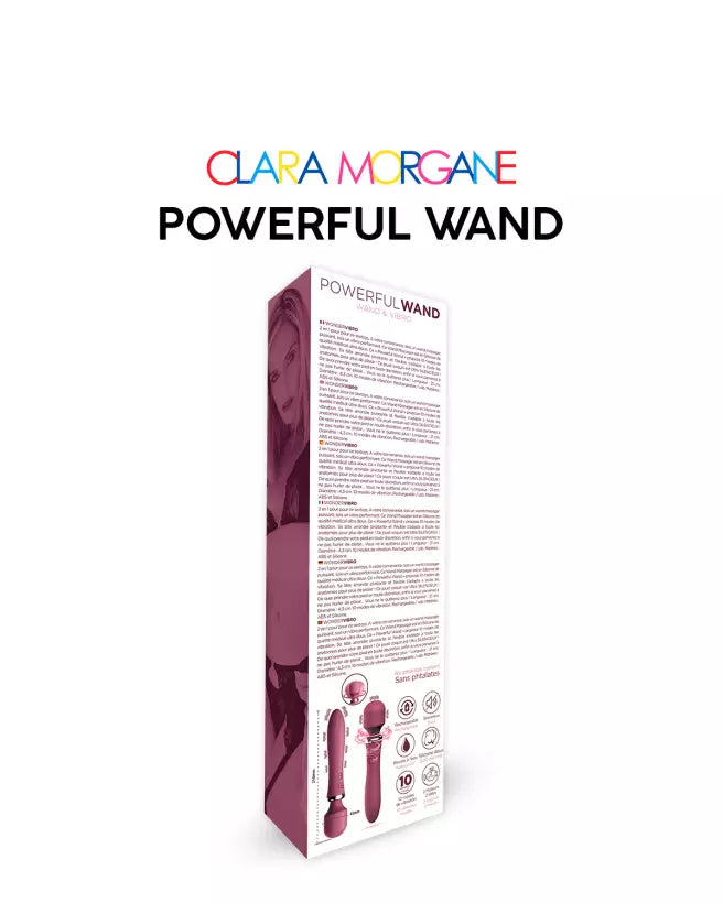 Stimulateur clitoridien Powerful Wand Bordeaux de Clara Morgane