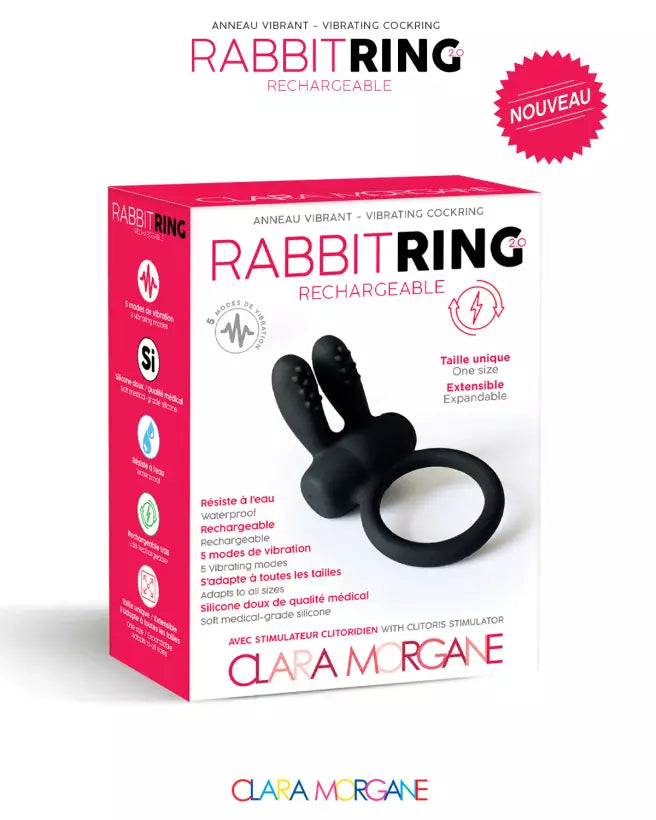 Rabbit Ring Rechargeable Noir de Clara Morgane
