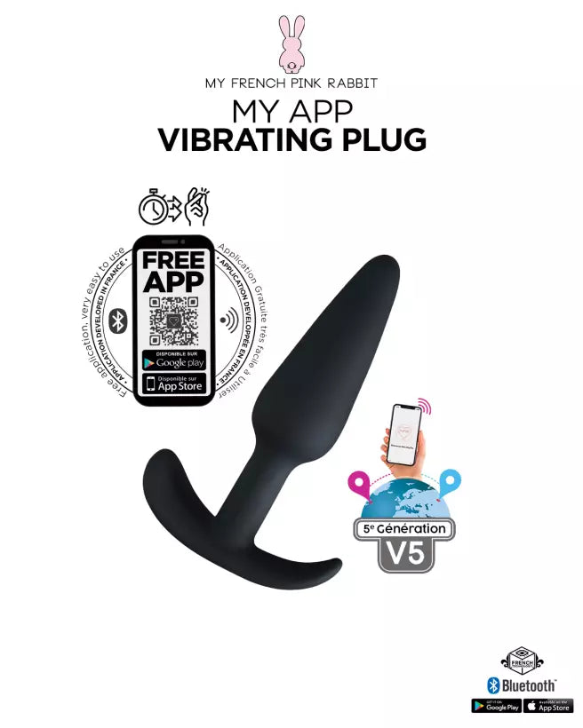 Plug Vibrant Noir Connecté Avec Application - My App Vibrating Plug