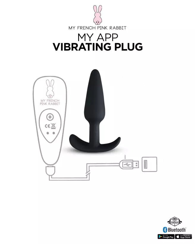 Plug Vibrant Noir Connecté Avec Application - My App Vibrating Plug