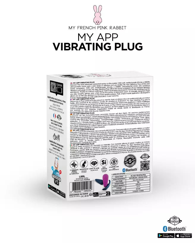Plug Vibrant Noir Connecté Avec Application - My App Vibrating Plug