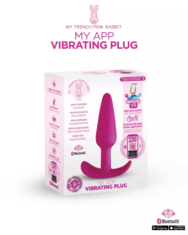 Plug Vibrant Fushia Connecté Avec Application - My App Vibrating Plug