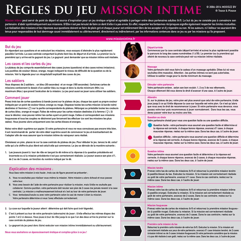 Jeu de société érotique - Mission Intime Classique