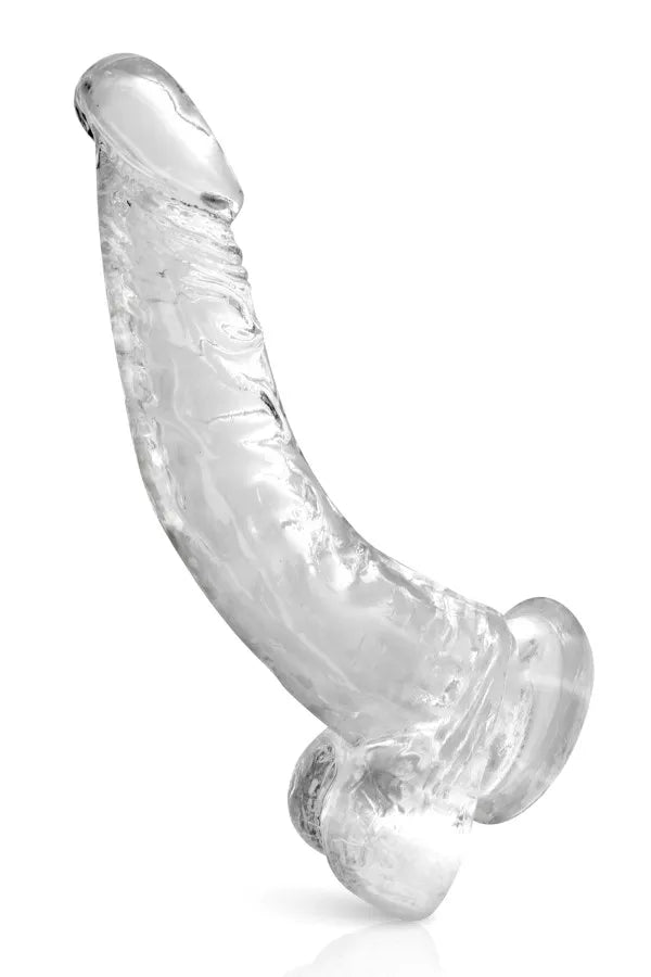 Gode ventouse réaliste et de forme courbe en jelly 22cm