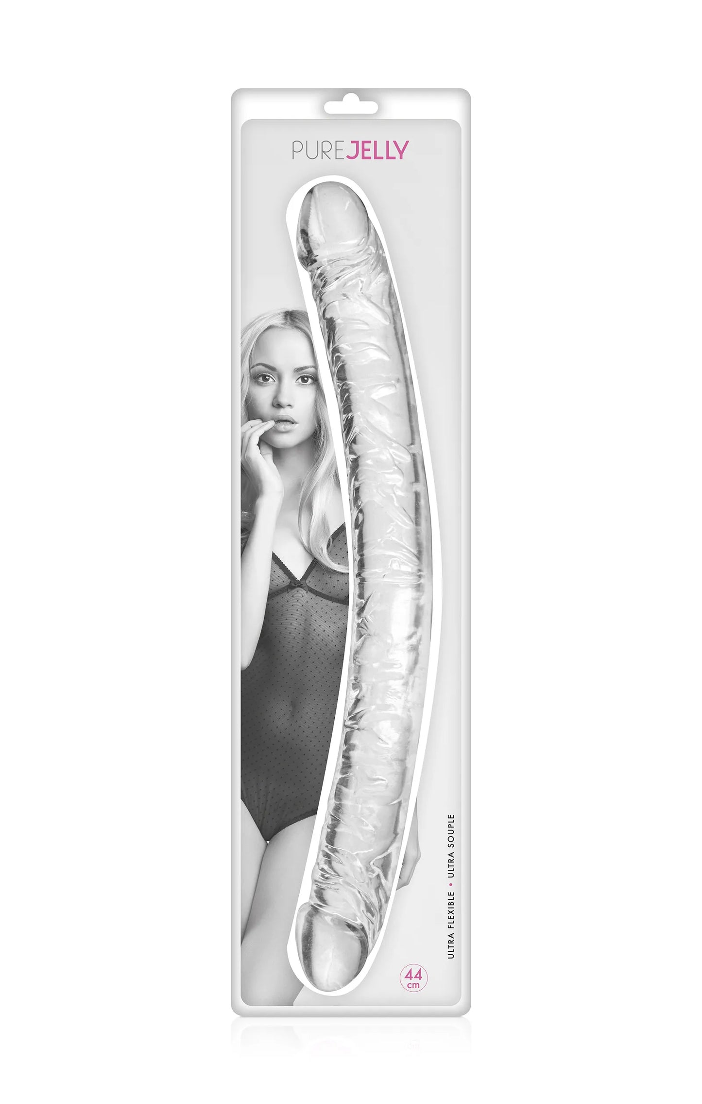 Double dong réaliste en jelly 44cm