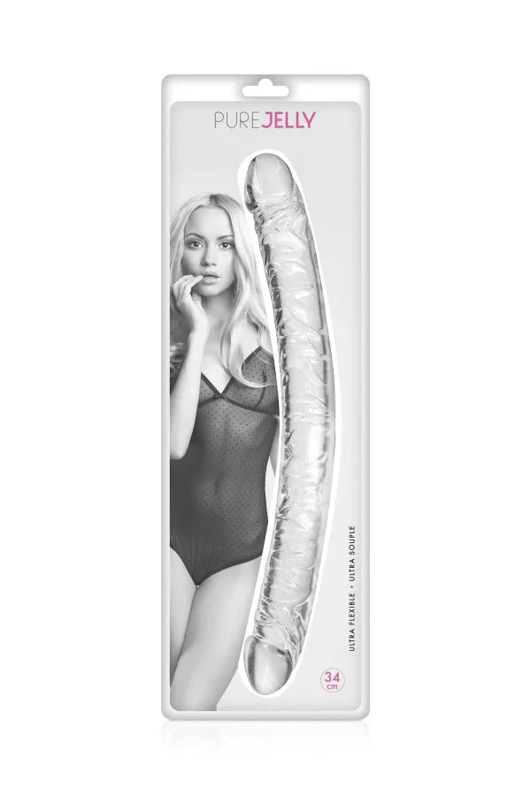 Double dong réaliste en jelly 34cm